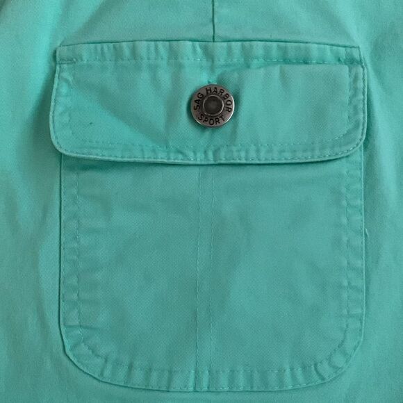 Sag & Harbor Sport Mint Green Cropped Pants with Striped Belt Size 16 - Picture 8 of 10